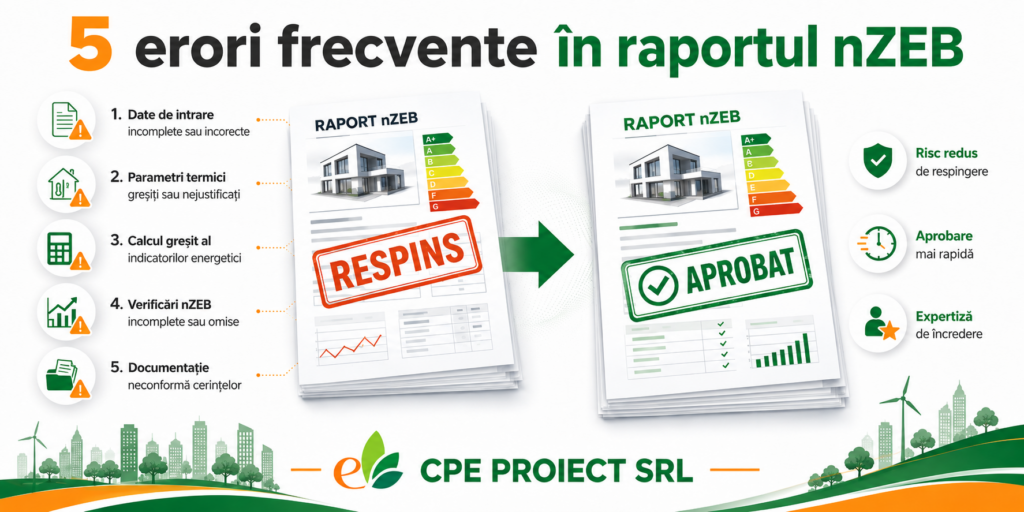 5 erori frecvente în raportul nZEB care întârzie autorizația de construire (2026)